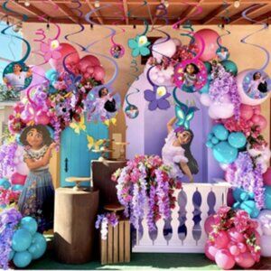 Encanto BirthdayDecoration Pack*Spiral Hanging,Scene Setter Props,Latex Balloon